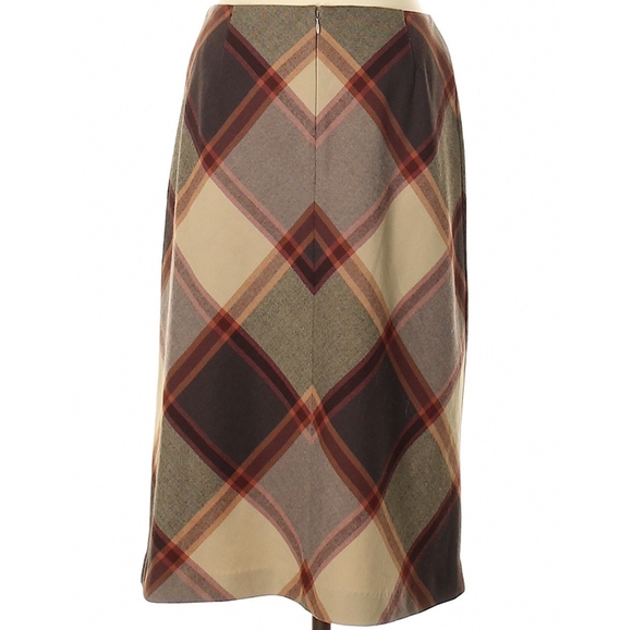 The Limited Plaid Midi Pencil Wool Skirt - Picture 4 of 4